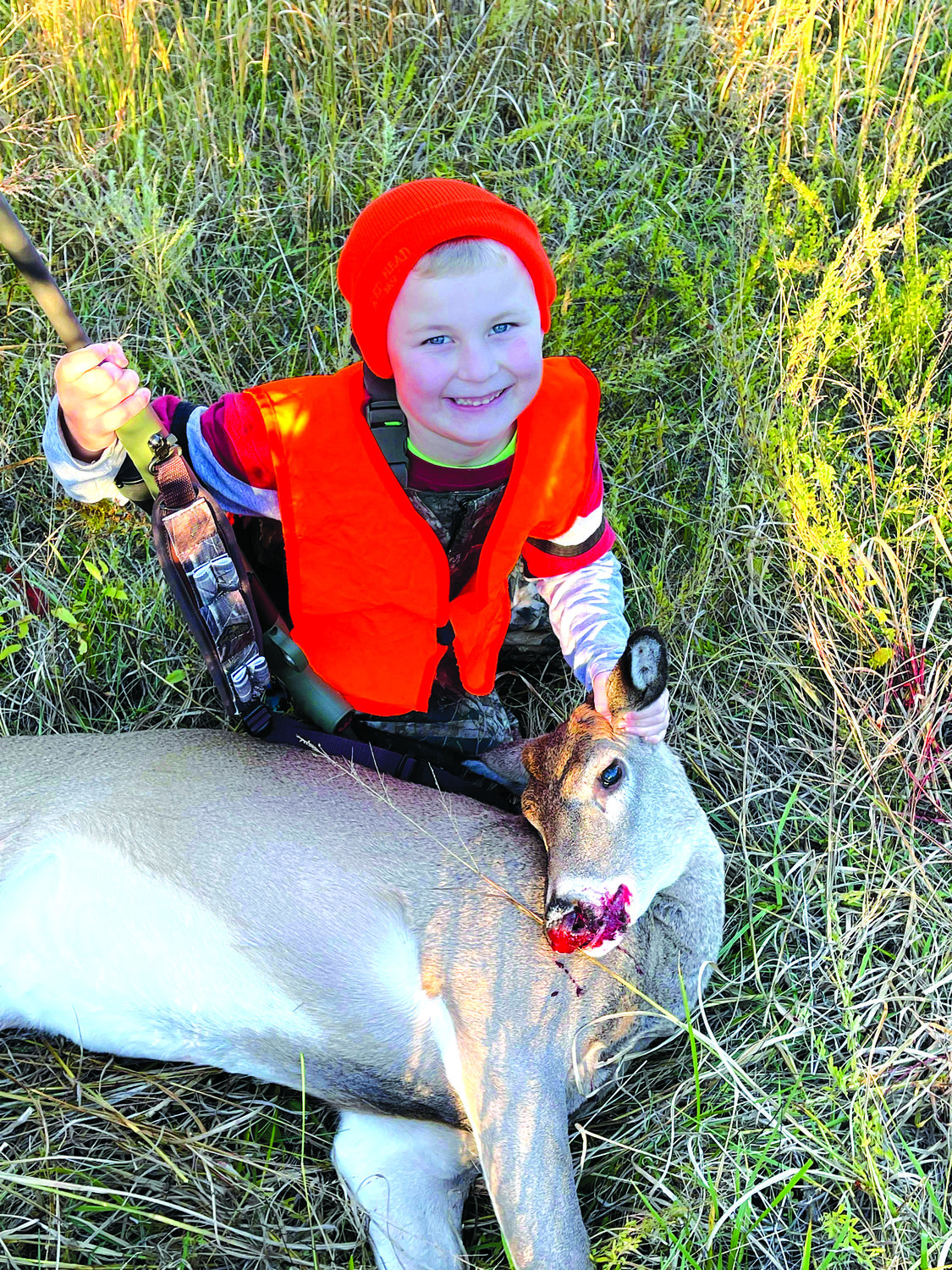 LUCAS MILLER, 5, son of Anson and Tabitha Miller, of West Plains, killed a button buck at a distance of 50-yards on Oct. 30.